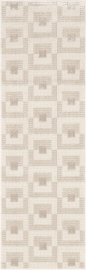 Nourison Home Nordic Ivory Beige 2' x 6' Area Rug - Easy Clean, Non Shedding, Bed Room, Living Room, Dining Room, Kitchen (6' Runner)