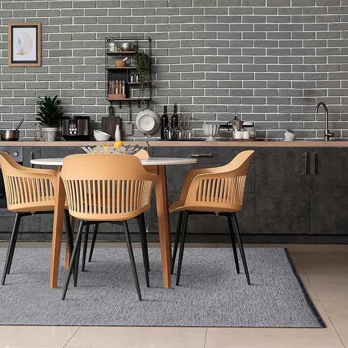 LUXE WEAVERS Modern Farmhouse Gray 8x10 Washable Area Rug, Anti-Slip Diamond Pattern Carpet