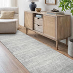 Art&Tuft Non-Slip Runner Rug - 2.5x10 Runner Rug Washable Low-Pile Rugs Runners, Soft Distressed Carpet Runner for Bedroom Bathroom Kitchen Laundry Living Room, Grey