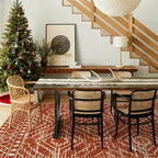 Wonnitar Moroccan 5x7 Area Rugs, Large Soft Rug for Dining Room, Washable Bohemian Tribal Living Room Bedroom Rug, Geometric Non-Shedding Indoor Carpet for Closet Nursery Entry (Brown,5'x7')