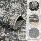 8x10 Washable Area Rugs Ultral Soft Non-Slip Stain Resistant Vintage Boho Large Carpet for High-Traffic Living Room & Dining Room