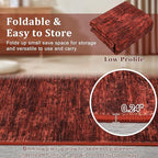 RUGSREAL 2x6 Runner Rug Washable Kitchen Runner Rug Modern Abstract Runner Mat for Hallway Contemporary Solid Rug Non-Slip Foldable Aesthetic Accent Floor Carpet for Living Room Bedroom, Red