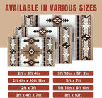 YHSF South West Native American Area Rug C318 - Easy Clean, Thick, Soft, Durable Native Tribal American Indian Inspired Rug for Bedroom/Living Room and More - Ivory, 2 Feet x 3 Feet 4 Inches