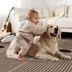Tangsoo Rainbow Easy Jute Area Rug 4x6 Washable Rug for Indoor Outdoor Patio,Non-Slip Thin Farmhouse Floor Carpet,Boho Throw Mat for Front Porch Kitchen Bedroom Foyer Sunroom