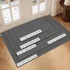 LEKEEPGO Door Mat 32"x47", Non Slip Door Mat Indoor Entrance, Rubber Backing Front Indoor Doormat Washable Absorbent Low-Profile Entryway Entry Resist Dirt Inside Door Mats, Grey