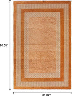 Alfa Rich 5x8 Burnt Orange Washable Area Rugs for Living Room Bedroom Kitchen Cotton Decor Rug