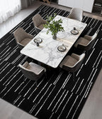 YIHOUSE 8x10 Abstract Line Area Rug, Modern Washable Stain Resistant Rugs Non Slip, Soft Indoor Large Floor Carpet for Living Room, Bedroom,Dining Room, Black and White