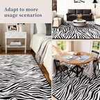 YIHOUSE 6×9 Ft Area Rugs, Black and White Modern Abstract Rug, Washable Plush Soft Zebra Print Carpet, Non-Slip Non-Shedding Rug for Living Room, Bedroom, Dining Room, Home Office Decor
