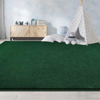 Large Area Rugs for Living Room Bedroom, 5x8 Feet Dark Green Rug, Minimalist Modern Shag Rug, Soft Thick Memory Foam Indoor Carpet, Non-Slip Washable Rug for Boys Girls Dorm Nursery Room Home Decor