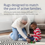 Abani Nuevo Beige Black Swirls Modern Area Rug 6' x 9' for Living Room, Bedroom - Abstract Design - Durable & Easy to Clean