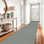 EARTHALL Extra Long Runner Rug 3x14 Ft Washable Runners for Hallways Cotton Non Slip Entryway Runner Braided Kitchen Runner Indoor Outdoor Carpet Runners for Stair, Hall, Foyers, Green/Grey
