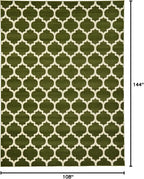 Rugs.com Lattice Collection Rug – 9' x 12' Dark Green Medium Rug Perfect for Living Rooms, Large Dining Rooms, Open Floorplans