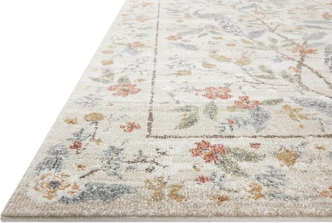 Loloi Rifle Paper Co. Laurel Collection LAU-05 Ivory 5'-3" x 7'-8" Area Rug