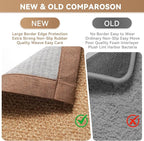 Washable Area Rug 5x7 Large Jute Like Rug for Living Room, Soft Non Slip Rugs Carpet for Dining Room Bedroom Cotton Boho Woven Braided Rugs Home Office Decor, Brown