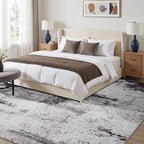 Toneed Abstract Area Rug Modern Washable Rug Soft Non Slip Rug Low Pile for Bedroom Living Room Dining Room Coffee Brown 9x11 Feet