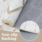 jinchan Hallway Runner Rug 2x8 - Moroccan Kitchen Machine Washable Runner Rug Modern Geometric Soft Faux Wool Ultra-Thin Low-Pile Non-Slip Carpet for Laundry Room Bedroom Farmhouse (2x8ft,Taupe)