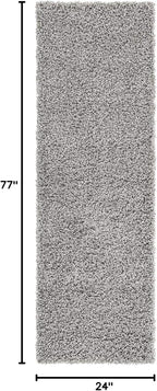 Unique Loom Solid Shag Collection Area Rug (2' x 6' 5" Runner, Cloud Gray)