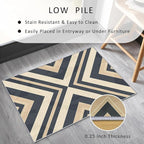 Modern Geometric Rug, Washable 4x5 Rug for Living Room, Herringbone Chevron Patterned Indoor Carpet, Modern Geometric Decor for Home, Bedroom, Soft Non Slip Thin Design FER75
