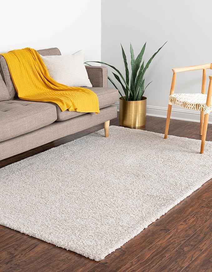 Unique Loom Solo Collection Area Rug - Calabasas (7' 1" x 10' Rectangle, Ivory)