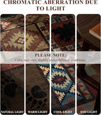 YIHOUSE Rustic Cabin Rugs for Living Room 9x12, Wildlife Bear & Deer Area Rug, Washable Southwestern Lodge Large Area Rug