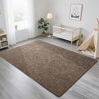 HQAYW 7x10 Large Area Rugs for Living Room Bedroom, Modern Thickened Memory Foam Soft Rug, Low Pile Minimalist Washable Non Slip Carpets for Kids Girls Boys Nursery Dorm Home Decor, Brown