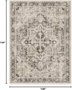 RUGGABLE Washable Vintage Area Rug – Kamran Hazel 9x12, Stain-Resistant, Non-Slip – Large Machine Washable Rugs for Living Room, Bedroom, Hallway, Entryway & Office–with Cushioned Pad