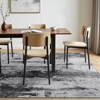 Toneed Abstract Area Rug Modern Washable Rug Soft Non Slip Rug Low Pile for Bedroom Living Room Dining Room Slate Grey 5x8 Feet