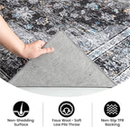 Area Rug - 9x12 Large Dining Room Rug Soft Living Room Mat, Vintage Washable Indoor Floor Throw Carpet for Bedroom, Playroom, Home Office (Dark Grey)