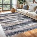 Modern Abstract 6x9 Machine Washable Living Room Rug Non-Slip Soft Bedroom Area Rug Grey Black Multi Ultra Thin Print Faux Wool Floor Carpet Throw Rugs for Nursery Playroom Dining Room Indoor