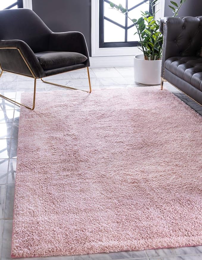 Unique Loom Solo Collection Area Rug - Calabasas (7' 10" x 10' Rectangle, Pink)