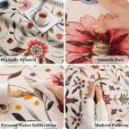 Vintage Medallion Floral 5x7 Area Rugs, Machine Washable Non-Slip, Low Pile Soft Carpet for Living Room, Bedroom, Dining Room, Farmhouse, Kids Playroom, Office | Beige