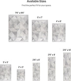 ReaLife Rugs Machine Washable Area Rug Runner - Living Room Bedroom Bathroom Kitchen Entryway Office - Padded Low Pile Stain Resistant Premium - Modern Geometric Contemporary - Miles - Gray 2'6" x 6'
