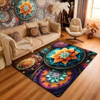 Vintage Mandala Large Area Rug 5x7 Victorian Decor Damask Living Room Rug | Antique Decor Boho Floral Rugs for Bedroom, Bohemian Paisley Medallion Carpet Indoor Floor Mat