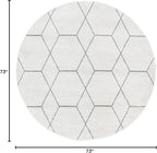 Unique Loom Trellis Frieze Collection Area Rug - Geometric (6' Round, Ivory/ Gray)
