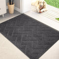 PURRUGS Dirt Trapping Door Mat 24" x 35.5", Non-Slip Machine Washable Entry Rug, Shoe Scraper, Dog Doormat, Super Absorbent Welcome Mat for Front & Back Door, Muddy Wet Shoes & Paws, Charcoal