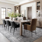 Vintage Neutral Large Area Rugs 9x12 for Living Room, Retro Grey Carpet Rug for Bedroom Dining Room, Washable Rug with Rubber Backing Low Pile Thin Soft for Family Room