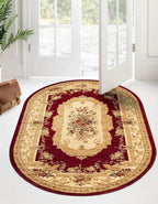 Rugs.com Chateau Collection Rug - 3' x 5' Oval Red Medium Pile Rug