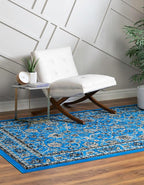 Unique Loom Sialk Hill Collection Area Rug - Washington (7' x 10' Rectangle Dark Blue/Black)