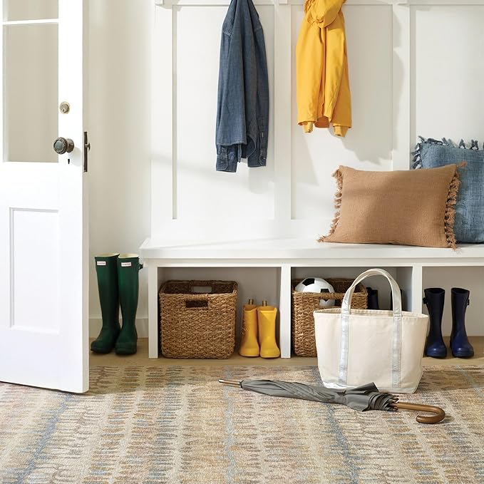 Dash and Albert Paint Chip Machine Washable Area Rug - 5' x 8' Natural - Geometric Accent Rug - Anti-Slip Backing, Lightweight, Machine Washable, High Traffic Areas Kitchen, Mudroom, Laundry Room