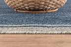 CAMILSON Outdoor Rug, 8x10 Bordered Navy Blue Gray Modern Area Rugs for Indoor and Outdoor Patios, Porches Waterproof Washable Porch Deck Outside Carpet (Bordered Navy, 8 x 10)