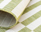 Unique Loom Outdoor Striped Collection Area Rug - Striped (4' 1" Round, Green/Ivory)