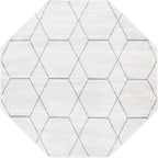 Unique Loom Trellis Frieze Collection Area Rug - Geometric (5' Octagon, Ivory/ Gray)