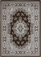 Home Dynamix Premium Sakarya Traditional Medallion Border Area Rug, Brown, 7'9"x10'8" , Rectangular