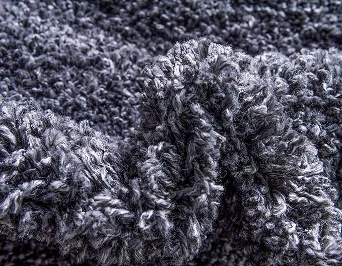 Unique Loom Davos Shag Collection Area Rug - Solid (7' 10" x 11' Rectangle, Peppercorn)