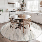 MUJOO Round Rugs 6ft,Circle Area Rug Washable,Circular Throw Carpet for Living Room Dining Room,Large Modern Abstract Non Slip Indoor Accent Neutral Beige and Grey
