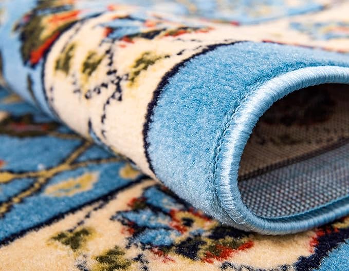 Unique Loom Espahan Collection Area Rug - Cape Cod (2' 2" x 8' 2" Runner, Blue/ Black)