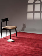 Rugsotic Carpets Hand Knotted Gabbeh Wool 5'x8' Area Rug Solid Dark Red L00111