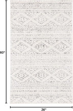 SAFAVIEH Area Rug 3x5 - Tulum Collection - Ivory & Grey, Moroccan Boho Tribal Design, Non-Shedding & Easy to Clean, Ideal for Entryway, Foyer, Accent Space, Bedroom (TUL272A)