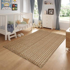3x5 ft Rugs for Bedroom - Non-Slip Machine Washable Neutral Rug for Living Room,Faux Jute Rug,Braided Area Rug,Boho Solid Rugs for Home and Office,Very Soft,Stain-Resistan,Light Brown