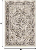 RUGGABLE Washable Vintage Area Rug – Kamran Hazel 4x6, Stain-Resistant, Non-Slip – Medium Machine Washable Rugs for Living Room, Bedroom, Hallway, Entryway & Office–with Standard Pad
